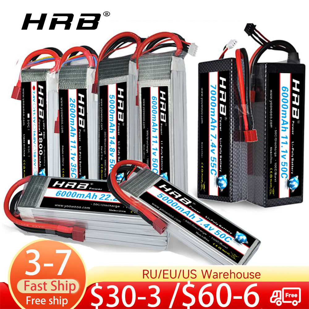 Batterie Lipo HRB 2S 3S 4s 6s  - 6S Lipo Battery 22.2V 5000Mah avis et prix